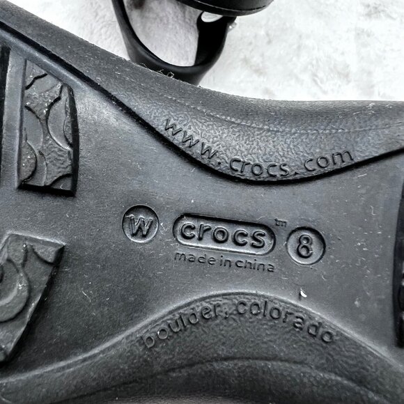 Crocs Jayna Slingback Ballet Flats Black 8 Women Slip On Shoes Flower Charm - Picture 7 of 7